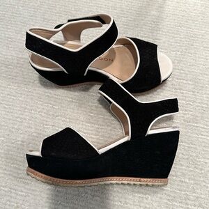 Sacha London black and white wedges